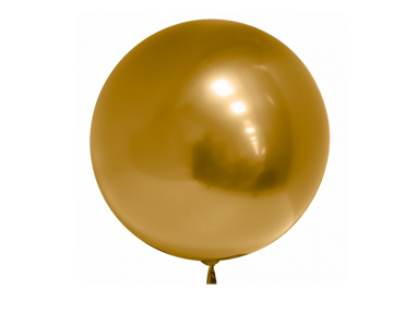 Шар (18"/46 см) Сфера 3D, Deco Bubble, Золото, Хром,1 шт.